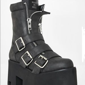 Made In Hell platform goth combat boots 8 punk